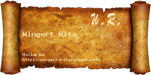 Wingert Rita névjegykártya